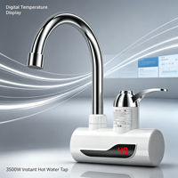 Robinet d'eau électrique à chauffage instantané, étanche IPX4, économe en énergie, en acier inoxydable et plastique, avec affichage numérique LED, pour maison, voiture, hôtel