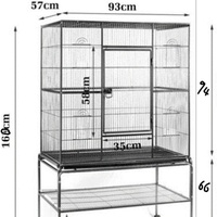 Grande cage à oiseaux en métal, design rectangulaire, avec roulettes, pour l'élevage et le vol, fabriquée en usine, cage-villa pour perroquets, cage extra-large