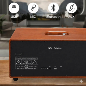 Admirer Natural Wooden Home Stereo Speaker 100W High Power Audio Wireless With <b>USB</b> for PC Wooden Speaker Admirer Home - Product Image 6