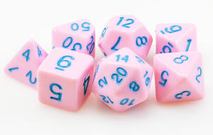 Set di 7 Dadi Multifacciali per Dungeons and Dragons con Logo Personalizzato, D4 D6 D8 D10 <span class=keywords><strong>D</strong></span>% D12 D20, Colore Rosa - Product Image 3