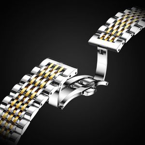 JSDUN นาฬิกาอัตโนมัติสุดหรูสำหรับผู้ชาย,ปี8846นาฬิกาข้อมือคริสตัลแซฟไฟร์ปี่ปีทองแท้นาฬิกาสแตนเลสสำหรับผู้ใหญ่ - Product Image 4