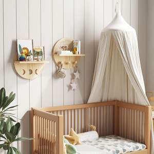 JUNJI-<span class=keywords><strong>Estantes</strong></span> flotantes de madera de 3 piezas <span class=keywords><strong>para</strong></span> colgar en la pared, estante de hierro de plástico metálico <span class=keywords><strong>para</strong></span> uso doméstico <span class=keywords><strong>para</strong></span> cocina, especias, ropa - Product Image 5