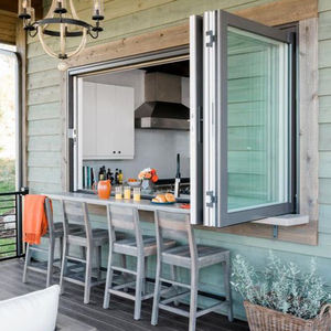 Ventana Plegable de Aluminio de Estilo Local Personalizada OUNA para Mercados Regionales, Marco con Recubrimiento en Polvo y Herrajes de Acero Inoxidable - Product Image 2