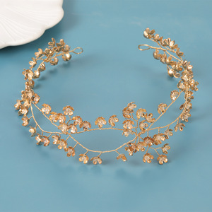 <span class=keywords><strong>Diadema</strong></span> de Flores de Cerámica Blanca Hecha a Mano para Novia, Tocado Floral Romántico Dorado para Novias, Joyería para el Cabello para Fiestas, <span class=keywords><strong>Diadema</strong></span> para Boda - Product Image 3