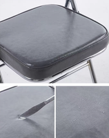 Chaise pliante empilable moderne en maille avec assise en tissu, gain de place, rangement facile pour l'école, les banquets et les usages commerciaux multiples
