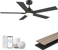 Ventilateur de plafond LED à économie d'énergie, lampe intelligente WiFi Tuya à intensité variable, télécommande, ventilateur de plafond LED moderne et silencieux pour l'intérieur