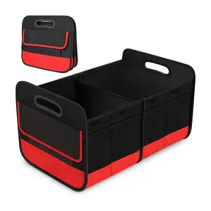 Collapsible Vehicle Storage Bag Vehicle Cargo Sorting Organizer bag with Multiple Pockets and Hooks Car Storage Organizer