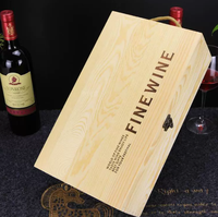 Boîte en bois pour deux bouteilles de vin rouge, coffret à vin en bois massif pour 2 bouteilles, boîte cadeau universelle pour deux bouteilles de vin