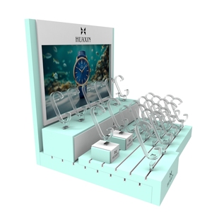 Huaxin Giá cả cạnh tranh đồng hồ bằng gỗ hiển thị đứng MDF và PU tùy chỉnh sang trọng đồng hồ hiển thị 20 khe cắm đồng hồ cửa hàng hiển thị - Product Image 4