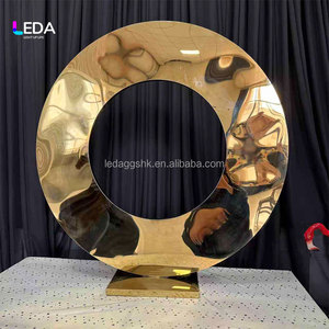 LEDA Luxury <b>Small</b> <b>Round</b> Stainless Steel Wedding <b>Table</b> Centerpiece Wedding <b>Table</b> Decorative for wedding <b>Table</b> Decoration - Product Image 1