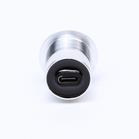 Adaptor USB-C Panel Mount ELEWIND 22mm, Soket Logam Kuningan, Konektor Female ke Female