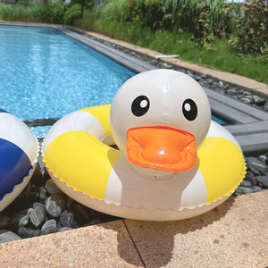 Flotador Inflable con Forma de Pato Xiaolu, Diseño a Rayas, para Niños, Uso en Piscinas y Parques Acuáticos - Product Image 2