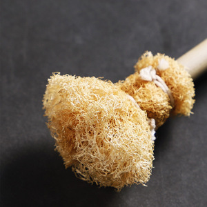 New Natural Loofah Cup with Solid Wood Handle Baby Bottle Brush <b>Tea</b> Divider Kung Fu <b>Tea</b> <b>Set</b>-Evenly Distributes Cups - Product Image 5