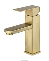 Robinet mitigeur noir de lavabo de salle de bains, trou de poignée unique or robinet de lavabo pour salle de bains