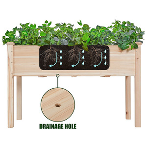 Planteur rectangulaire surélevé de fleurs, boîte de planteur de légumes <span class=keywords><strong>en</strong></span> plein air, jardin - Product Image 3