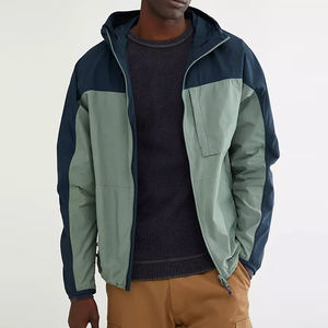 Veste coupe-vent décontractée pour hommes personnalisée OEM Protection coupe-vent d'automne avec col montant en toile imperméable coupe-vent - Product Image 1