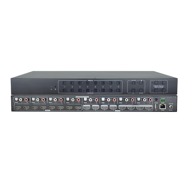 4K60Hz 8X8 Matrix Switcher With IR Remote RS232 and LAN Port Control