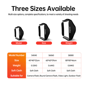 Photo studio phụ kiện 60*60cm xách tay có thể gập lại <span class=keywords><strong>Softbox</strong></span> với S Loại khung chủ cho studio <span class=keywords><strong>Speedlight</strong></span> - Product Image 3