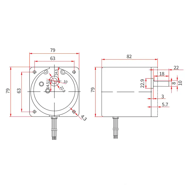 Sabit mıknatıslı senkron motor 60W dişli motor yüksek güç düşük hız yüksek tork motoru