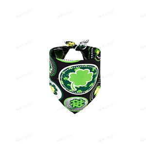 Hochwertiger St. Patrick's Day Haustier Schal Hund Bandana Baumwolle gedruckt Hund Banda nna Irish Green Plaid Clover Triangle Schal - Product Image 3