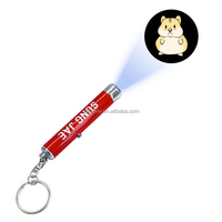 LED Mini Light Stick With Key Chain Laser Pointer Mini Keychain Metal Projection Keychain Projection Pattern Light