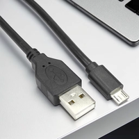 Kabel Data Micro-USB Pengisian Cepat Ponsel 2.4A Tipe-A Selubung PVC Pelindung Anyaman Logam Panjang 1m-2m