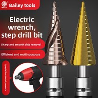 Foret étagé BEILI HSS Co à cannelure spirale droite pour clé à chocs électrique, auto-centrant pour acier inoxydable, fer et aluminium