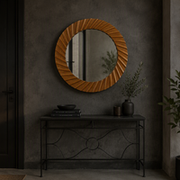 Miroir mural décoratif style nordique, accent décoratif pour la maison, 76,2*3,18*76,2CM, miroir mural en bois antique pour la décoration intérieure