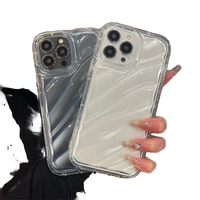 Coque de téléphone transparente à effet d'ondulation d'eau pour iPhone 16 15 14 13 12 11 Pro Max XR XS 8 Plus Protection antichoc