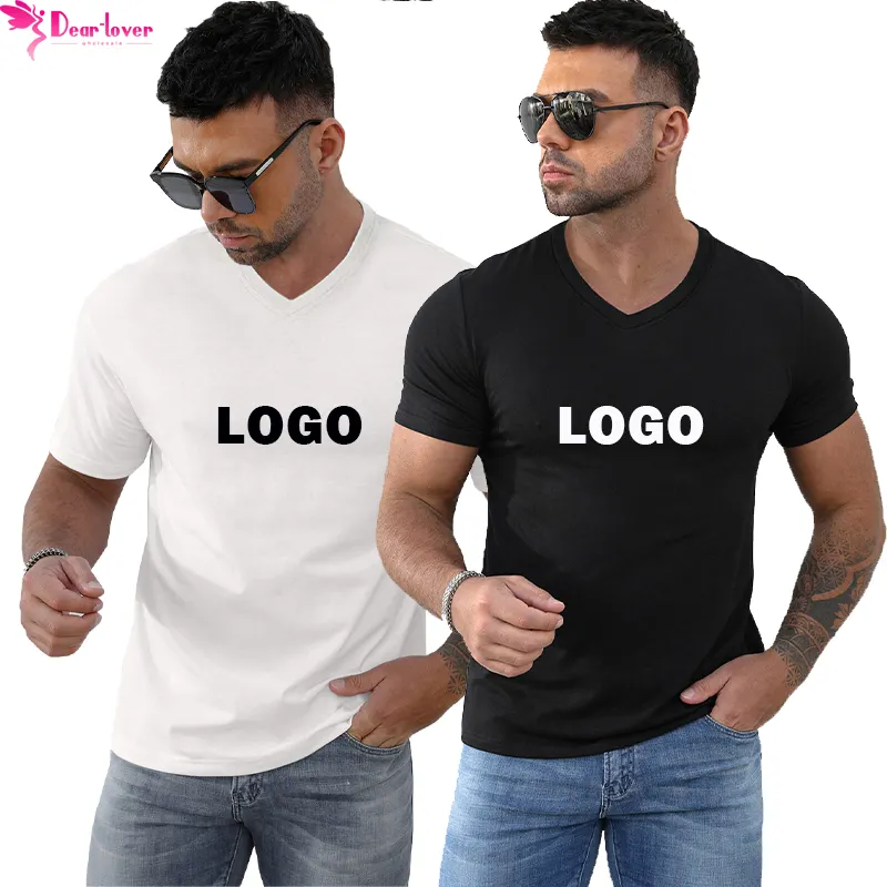 Dear-Lover Wholesale Fast Shipping Custom Clothing Graphic Tee Solid Color Summer Short Sleeve T Shirt For Men
