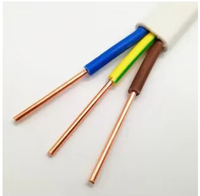 Cuivre solide isolé par PVC 1mm 1.5mm 2.5mm double noyau + E fil électrique double plat