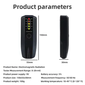 Tragbarer Elektromagnetischer Strahlungsdetektor EMF-<span class=keywords><strong>Tester</strong></span> Elektromagnetische Feldstärkemessung 0~20 MilliGauss LED-Anzeige - Product Image 5
