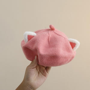 Chapeau pour bébé fille trésor petit mois béret chapeau automne hiver bonnet <span class=keywords><strong>tricot</strong></span>é fille automne bonnet en laine pour enfants - Product Image 3