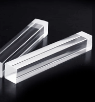 Cube en verre acrylique transparent moderne personnalisé en usine, avec logo imprimé UV, bloc de verre cristallin, montage facile DIY