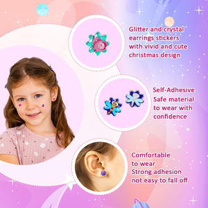 Custom Pattern UV Printed <b>Waterproof</b> 3D Glitter Epoxy Sticker Earrings 240 Pieces Self-Adhesive Craft for Girls - Product Image 5