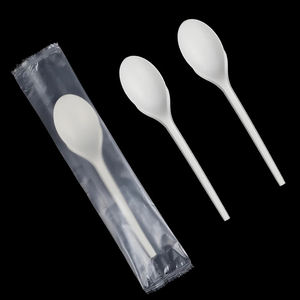 Esportazione usa e getta materiale PS coltello cucchiaio stoviglie sigillate singole posate di plastica bianca - Product Image 4