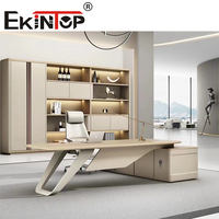 Ekintop Ensemble de bureau de direction de luxe de haute qualité et au design moderne Table de travail pour chef de direction
