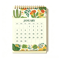 Calendrier de bureau au design nouveau, impression personnalisée sur papier avec reliure spirale, services d'impression personnalisés
