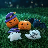 Porte-clés en peluche Halloween : Citrouille, Fantôme, Chauve-souris – Pendentif pour Sac à Dos, Accessoire de Sac, Décoration de Fête, École et Maison