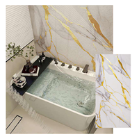 Panneau mural décoratif imperméable écologique en PVC imitation marbre UV Board 1220*2440*3mm pour la décoration intérieure de cuisine et de salle de bain