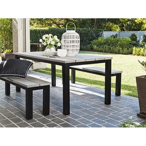 Outdoor Wooden Dinning Picnic <b>Table</b> Set Plastic Teak Wood With <b>Aluminum</b> Base Modern Custom Outdoor Furniture Snow <b>Table</b> - Product Image 5