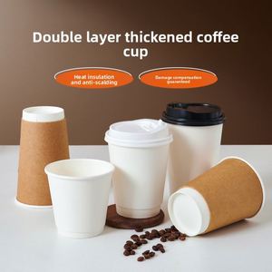 Gobelet à café et à thé jetable à double paroi de 12 oz/16 oz pour usage domestique et à emporter, gobelet en papier de qualité supérieure, gobelet de fête - Product Image 4