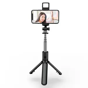 Kablosuz Selfie sopa Monopod Tripod S03-S Bt özçekim sopa ile iPhone için ışık doldurun 12 Pro/12/SE/11/XR/X/XS/XS Max/XR/8