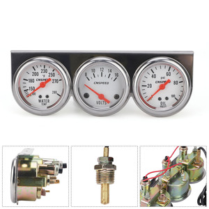 CNSPEED - Juego de 3 indicadores mecánicos para coche de 2 pulgadas y 52 mm, indicadores de temperatura del agua, presión del aceite y voltímetro, para vehículos - Product Image 5