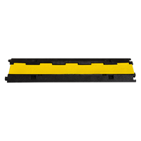 Protecteur de câble en caoutchouc jaune, route, robuste, 1 canal, vente en gros, 10 pièces