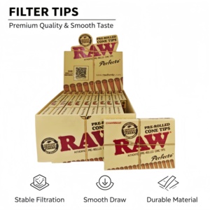 RAW Perfecto Cone Tips Authentic Original Fibers Paper Smoking Accessories 21capsules/<b>small</b> box 20small <b>boxes</b>/display <b>boxes</b> - Product Image 1
