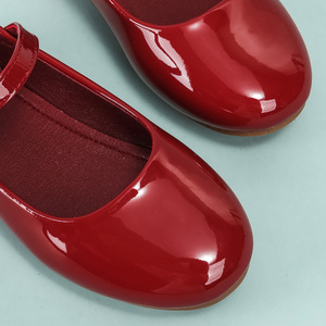 Zapatos de Vestir para Niñas al por Mayor, Zapatos Planos de Cuero Rojo, Zapatos de Vestir para Niñas - Product Image 3