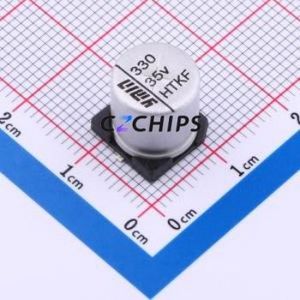 Condensador Electrolítico de Aluminio Híbrido Sólido-Líquido VHTE1051V331MVCG SMD, D10xL10.5mm 330uF 20% 35V - Product Image 1
