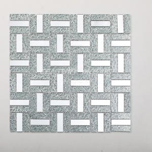 Thế Kỷ Khảm Pha Lê Kính Gương Bạc Kính Vuông Khảm Gạch Nhà Bếp <span class=keywords><strong>Backsplash</strong></span> Gạch Mosaic - Product Image 1