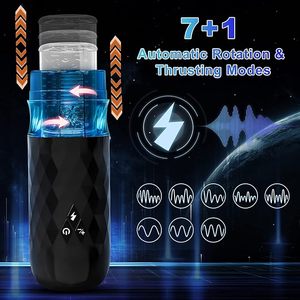 Masturbateur masculin : Godet vibrant et rotatif avec 10 modes de poussée, jouet sexuel de poche pour hommes - Product Image 2